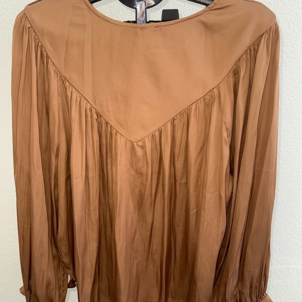 Boutique Rust Long Sleeve Blouse